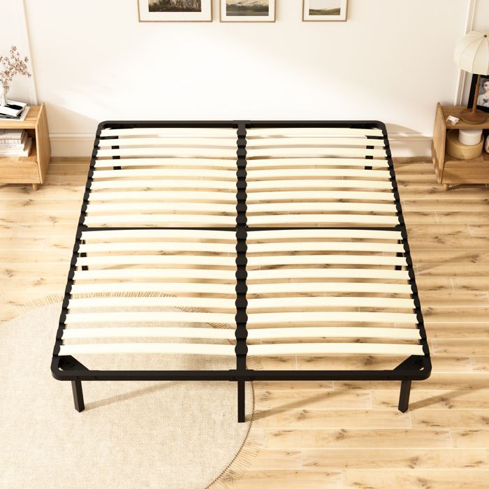 TUNCCO Bedbodem 160x200cm, met 9 poten, 2 x 18 latten, stevig, snelle en eenvoudige montage, vrije ruimte onder het bed: 29cm