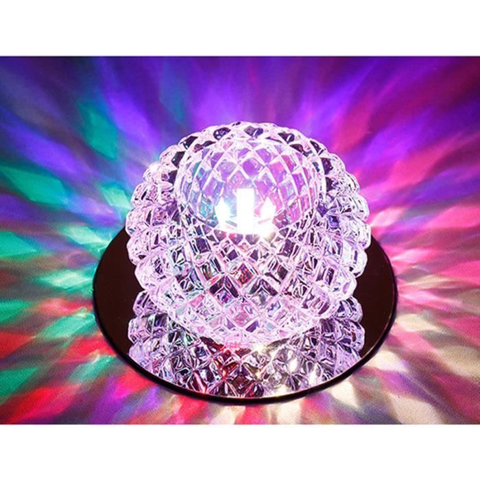 1 stuk 5W kristallen hanglamp, moderne ronde kristallen spotlamp, LED-plafondlamp - meerkleurig