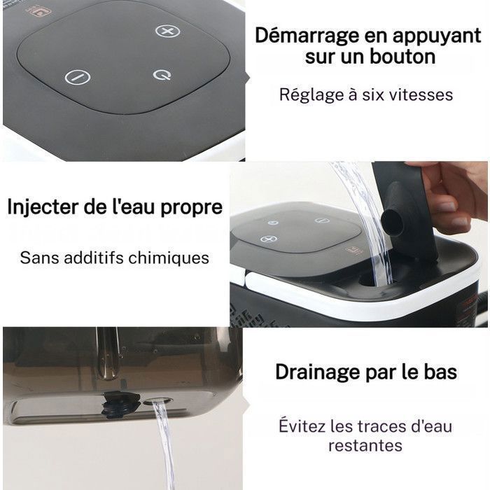 Nettoyeur Vapeur Portable - 105°C - 8 Buses - Haute Pression 4bar - Réservoir 1250ml