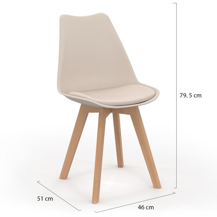 IDMARKET Lot de 6 chaises scandinaves SARA beige pour salle à manger