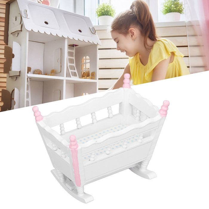 Jouet shaker pour bébé - GIGICIAL - Maison de poupée - Échelle 1/12 - Rose et blanc - Mini meubles