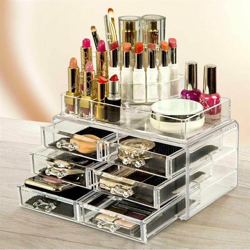 Organizator za ličila UNIQ Beautycase s 6 predali in 18 predelki – prozoren
