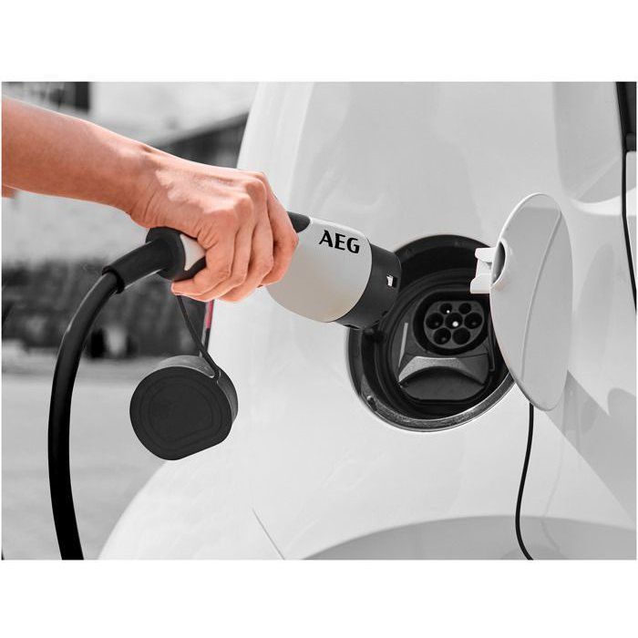 Chargeur portable véhicule électrique & hybride - AEG - Type 2 - Monophasé, 16A, 230V AC - Prise secteur 230V européen - L : 5m.