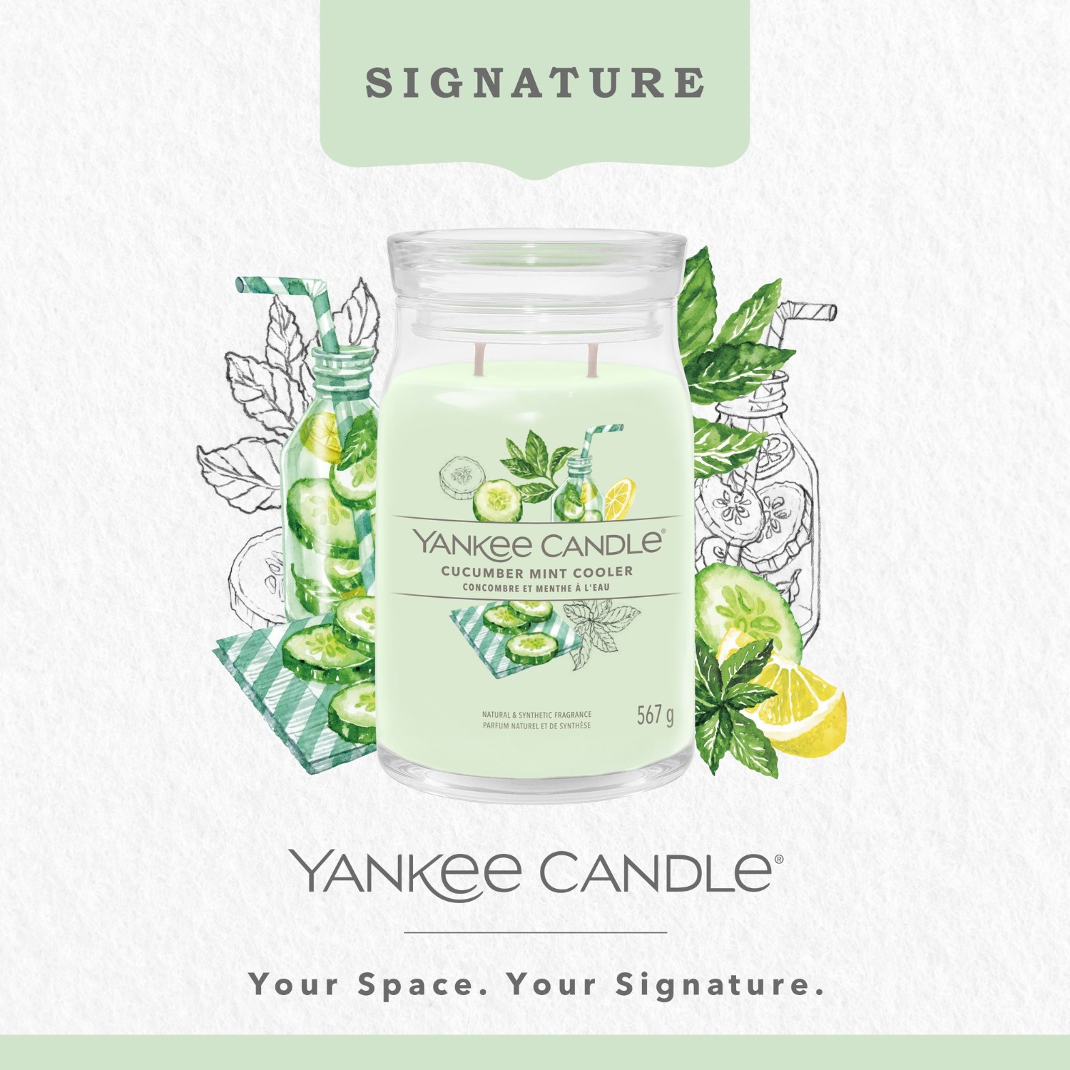 YANKEE CANDLE CUCUMBER MINT COOLER