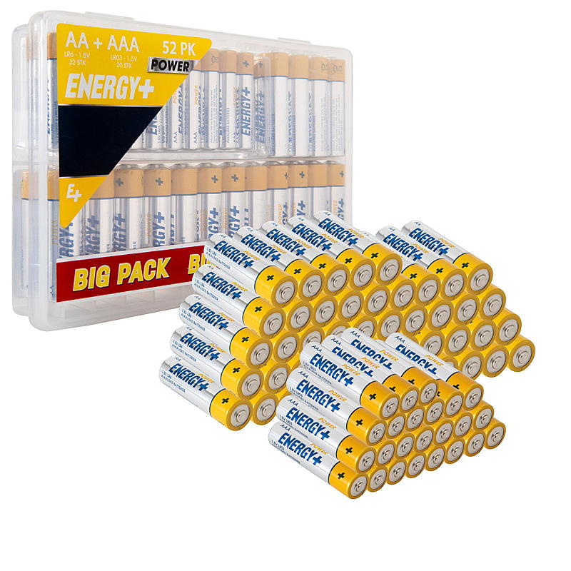 Paquete de 52 pilas AA/AAA de Power Energy