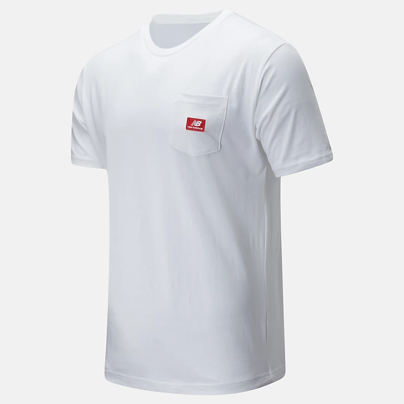 Tricou NB Athletics cu buzunar pentru bărbați – ALB