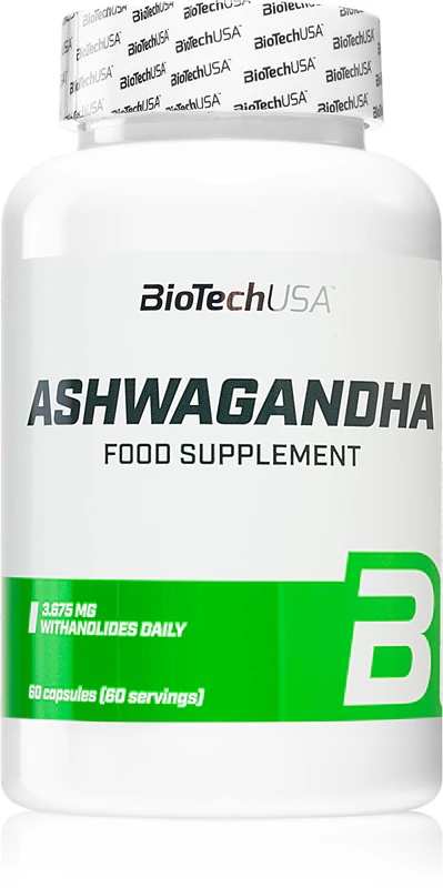 Kapsule prehranskega dopolnila BioTechUSA Ashwagandha za izboljšanje razpoloženja