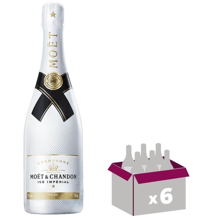 Juego de 6 - Moët & Chandon Ice Impérial Champán Demi-Sec 75cl