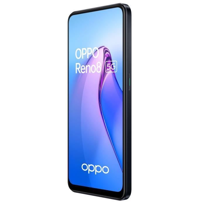 Smartphone - OPPO - Reno8 - 256 GB - 5G - Negro brillante - Cámara trasera dual