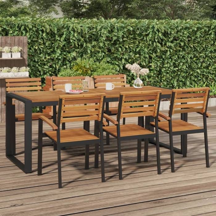 Tavolo da giardino vidaXL con gambe a U, 200x90x75 cm, in legno di acacia, codice 319518