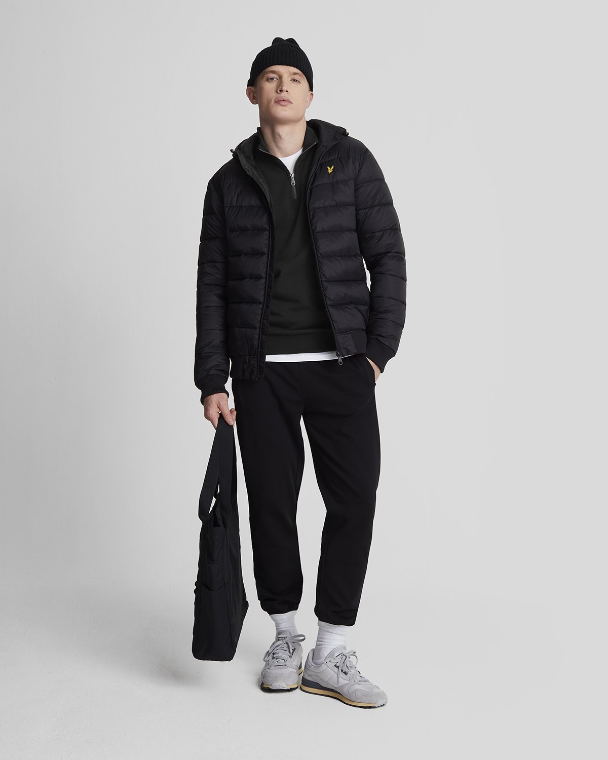 Sweat-shirt Lyle & Scott LOOPBACK QUART ZIP - noir de jais