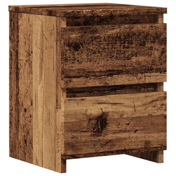 vidaXL Tables de chevet 2 pcs vieux bois 30x30x40 cm bois d'ingénierie, armoire de chevet, armoire latérale, table de nuit, 855847