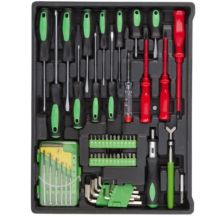 Caisse à outils - TECTAKE - Caisse à outils GÉRARD en plastique de 899 pièces sur 4 niveaux - Noir