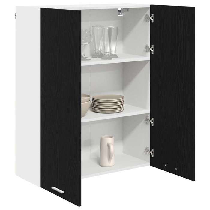Armario de pared - vidaXL - Riga - Roble negro - 80x31x100 cm - Amplio espacio de almacenamiento - 2 puertas - Uso interior