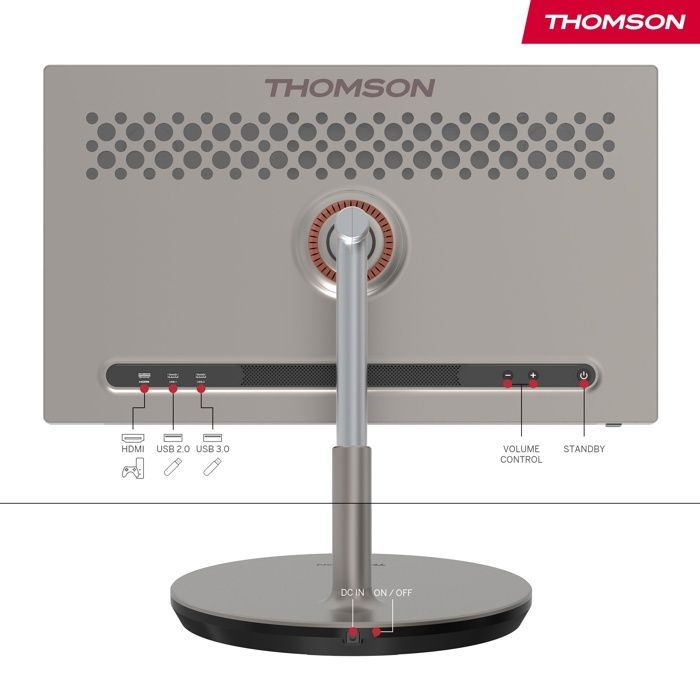 Televisor LED Thomson Go Plus 32UE5M45 de 81 cm, 4K Ultra HD, color dorado.