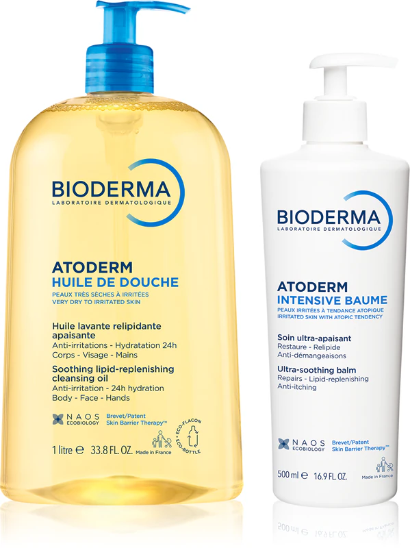 Kit Bioderma Atoderm para pele seca e sensível.