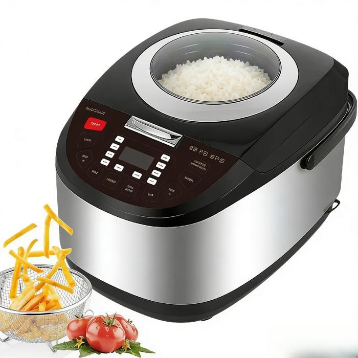 Multifunctional Rice Cooker - 900W - 5L - Aluminum Alloy Inner Pot - Button Controls - Suitable for 6-7 People