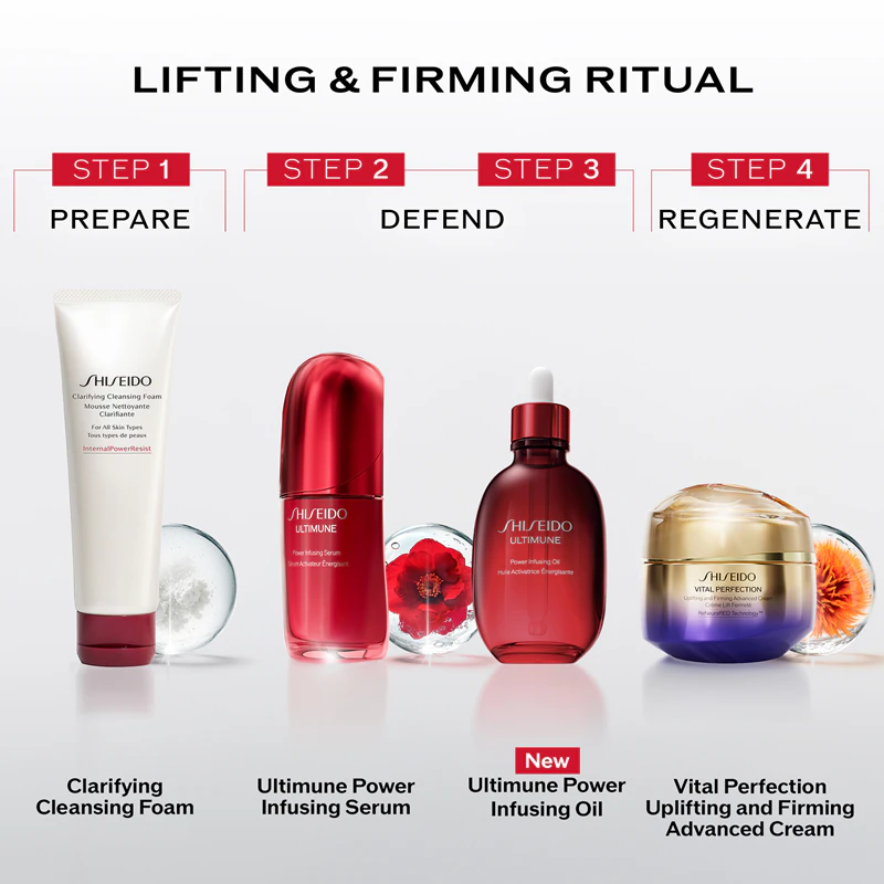 Shiseido Ultimune Power Infusing Oil, een hydraterende olie voor gezicht, lichaam en haar.
