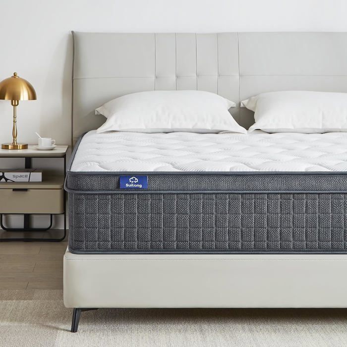 SUILONG Hybride Matelas 120x190, Épaisseur 26 cm,Matelas à Ressorts Ensachés Mémoire de Forme,7 Zones de Confort