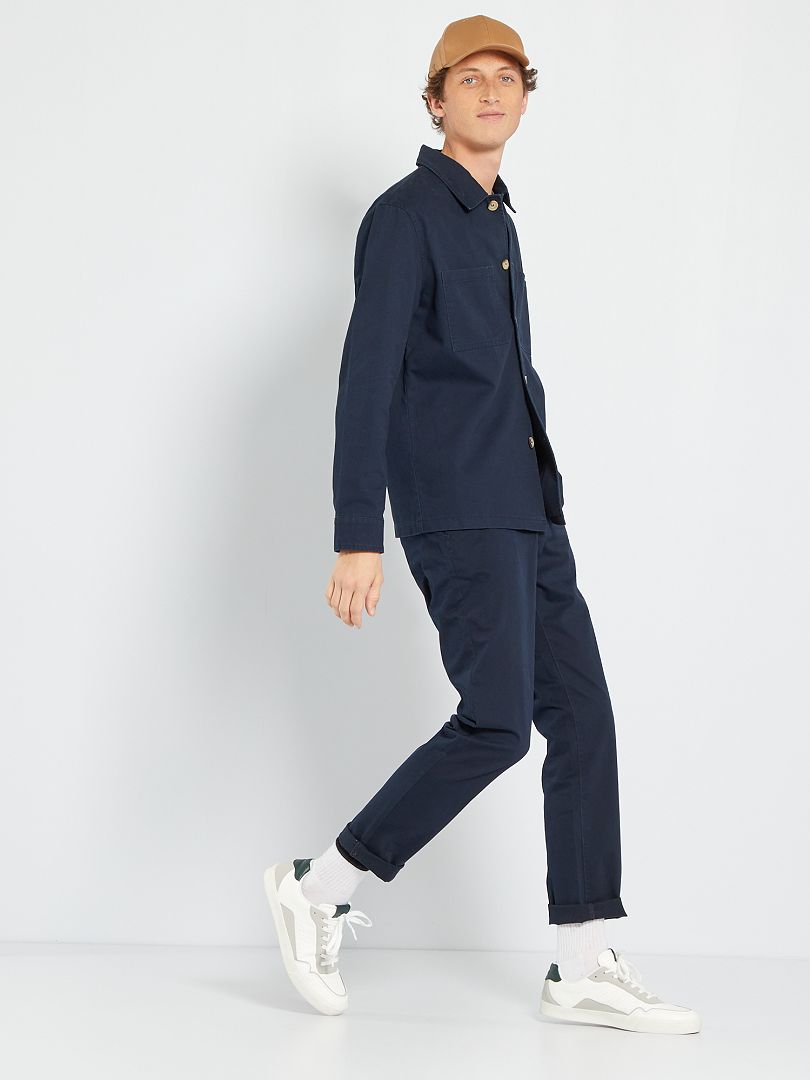 Calça chino de corte regular L32 - azul