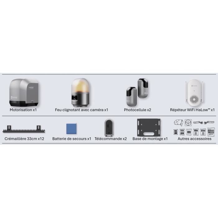 Kit moteur de portail coulissant - EZVIZ - HG2 600 Pro - Connecté - Jusqu'à 600 kg