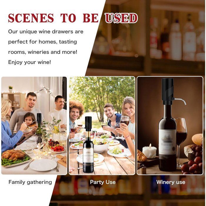 Jarra de vino - Aireador de vino eléctrico automático - Dispensador de vino con función de carga USB