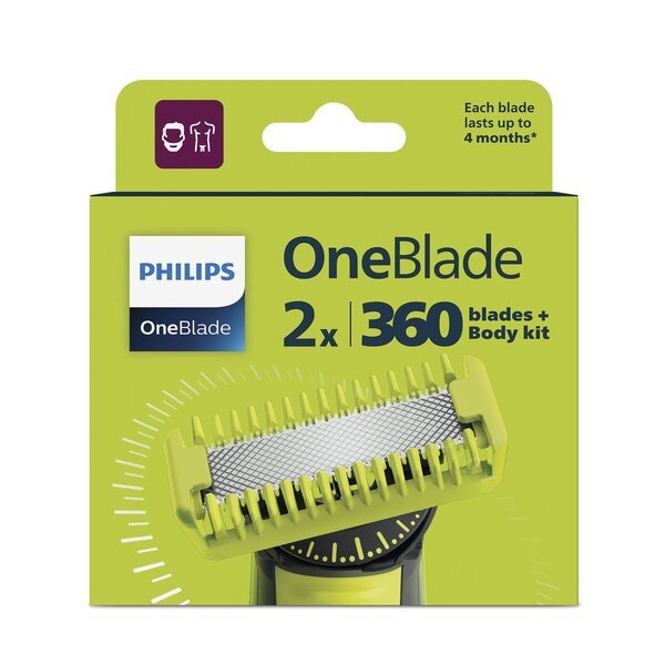 Philips OneBlade QP624/50 360 nadomestna rezila + komplet ohišja<br>2 kosa
