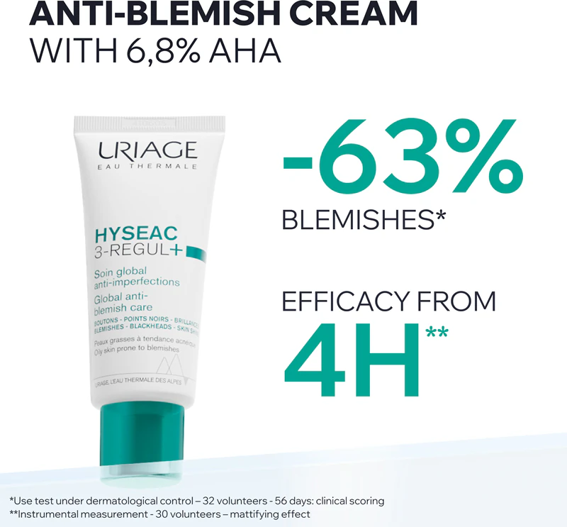 Uriage Hyseac 3-Regul+ Global Anti-Blemish Care matující krém pro pleť s nedokonalostmi