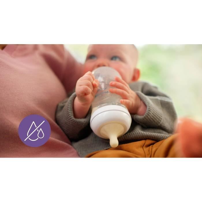 Kit nouveau-né - PHILIPS AVENT - Natural 3.0 - 2 Biberons 125ml + 2 Biberons 260ml + Sucette Ultra Douce 0-6M + Goupillon