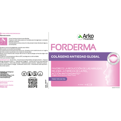 „Forderma Global“ senėjimą stabdantis kolageno papildas, 15 lazdelių