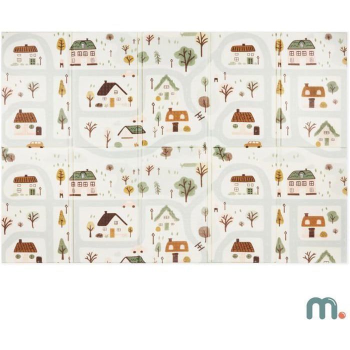 Alfombra de juegos de espuma para bebés Mamabrum, 180 x 120 cm, doble cara, fácil de limpiar, impermeable, plegable con bolsa de almacenamiento.