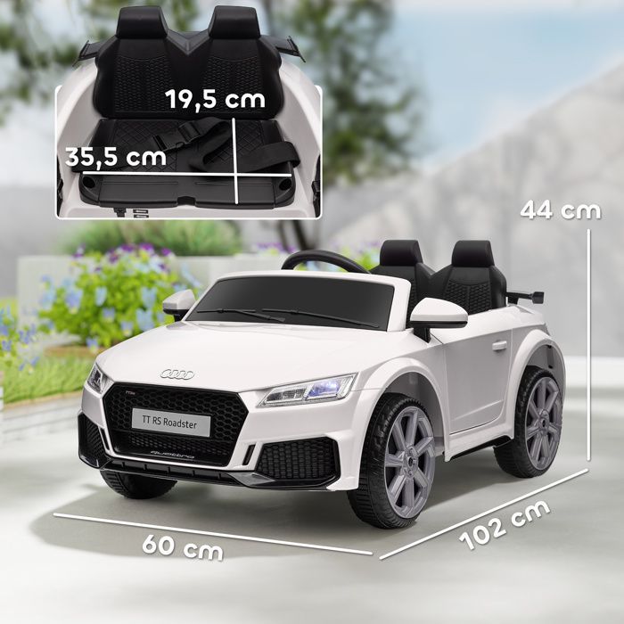 HOMCOM – Kinderauto – Kunststoff – 102 x 60 x 44 cm – Weiß