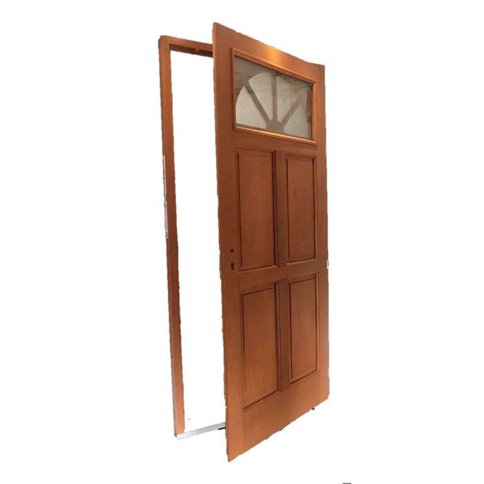 Puerta de entrada Ferji de madera con cristal, 215 cm de alto x 90 cm de ancho, lado izquierdo.