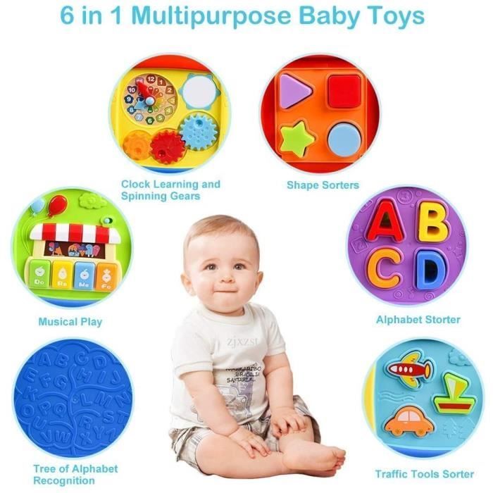 Cubo attività per neonati, centro attività multifunzionale 6 in 1, scatola di apprendimento per la prima infanzia
