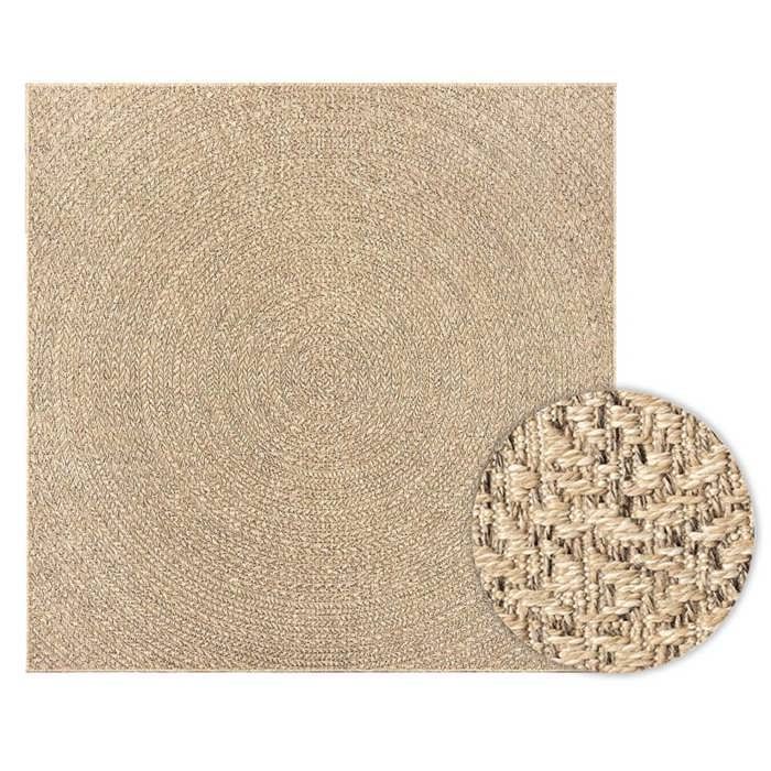 vidaXL Tapis ZIZUR 240x240 cm aspect de jute intérieur et extérieur, tapis d'extérieur, tapis de sol, tapis d'intérieur, 4006164