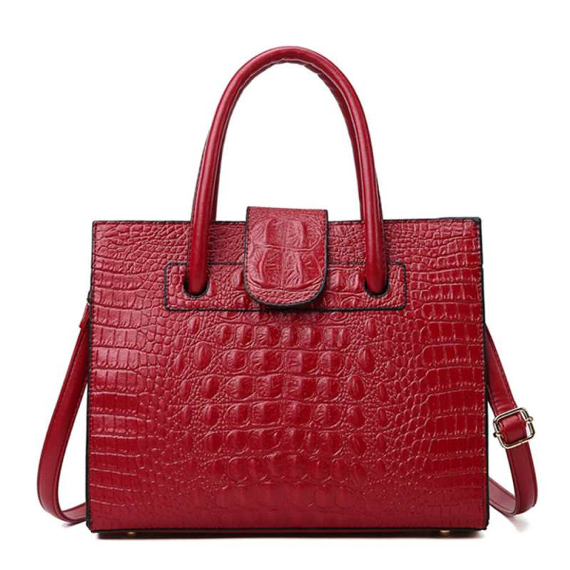 Sac à bandoulière de luxe en cuir véritable alligator pour femme, style vintage, décontracté.