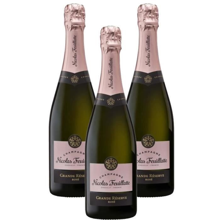 Nicolas Feuillatte La Grande Réserve Rosé Champagne - 75 cl x3