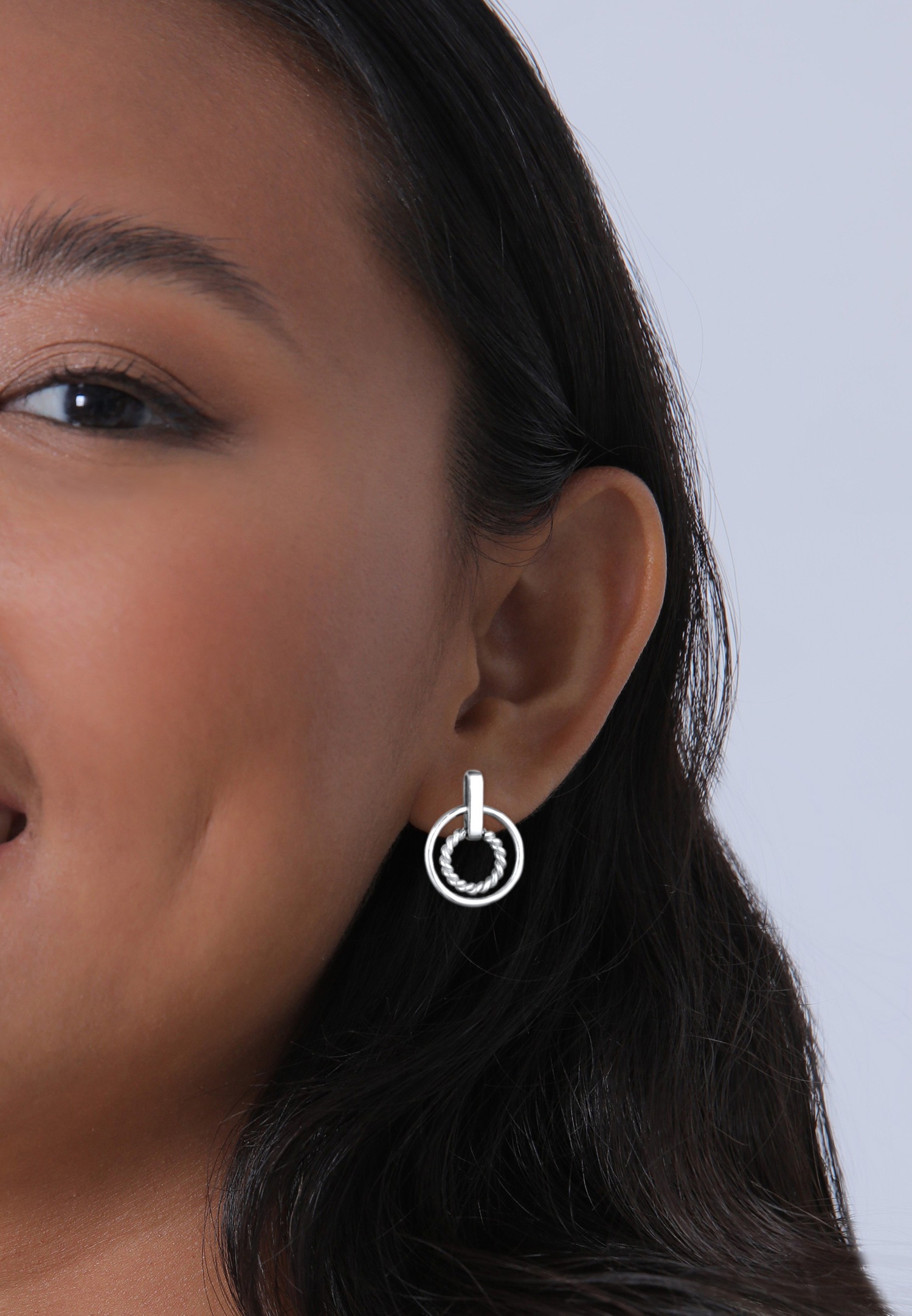 Elli Boucles d'oreilles pour femmes Cercle Torsadé en argent massif 925