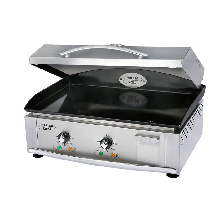 Plancha électrique - ROLLER GRILL - PCE 6000 - Acier émaillé - Récupérateur des jus / graisses - Métal