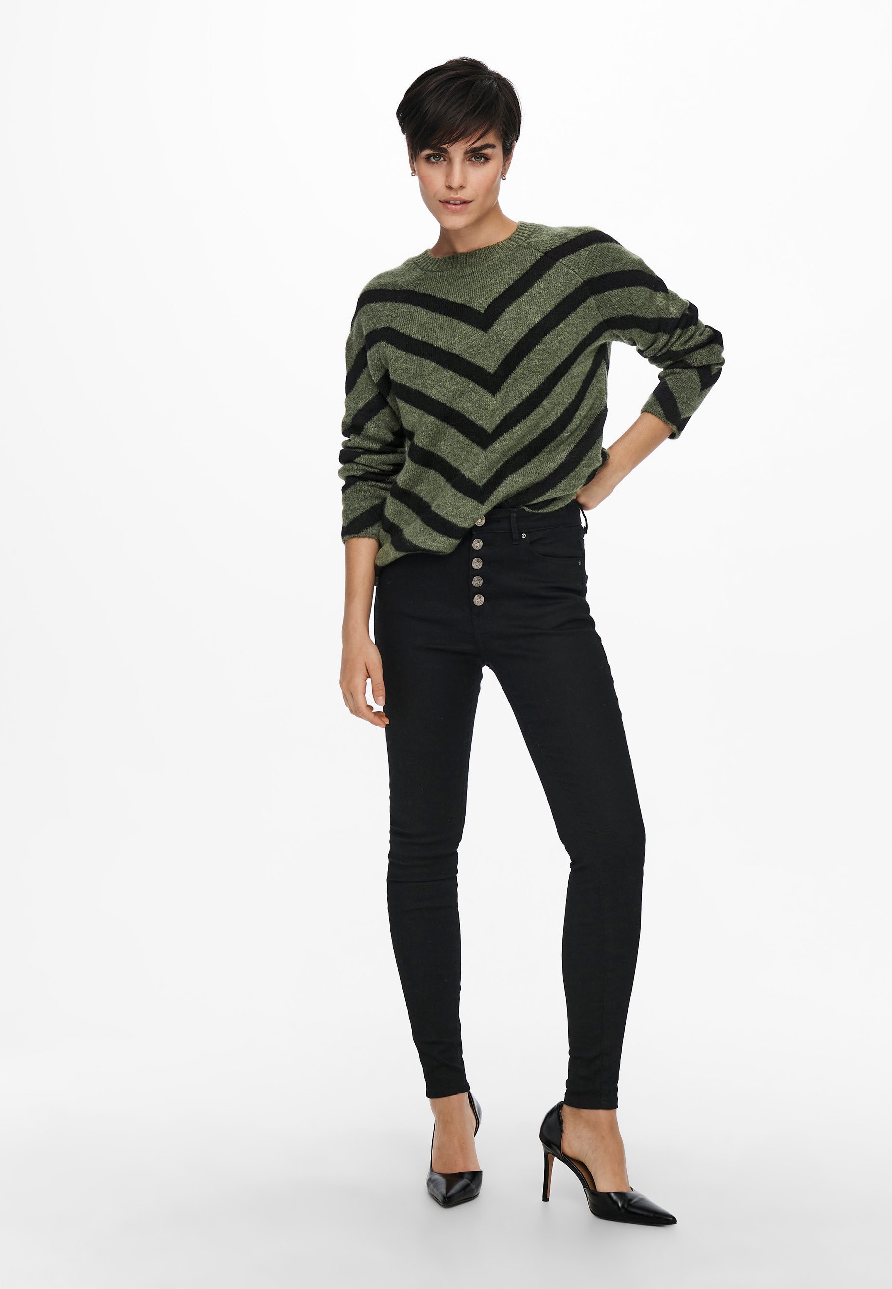 ONLY ONLELIZA - Sweter - jaszczurka/czarny