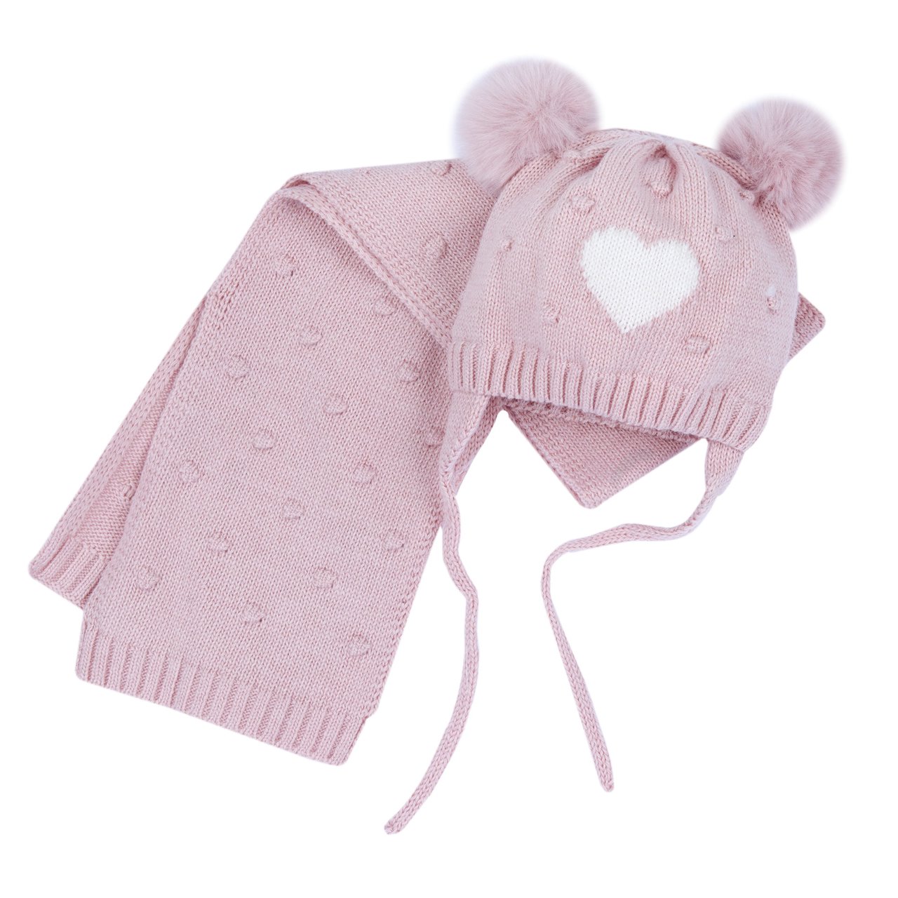 Set aus rosa Hut und Schal