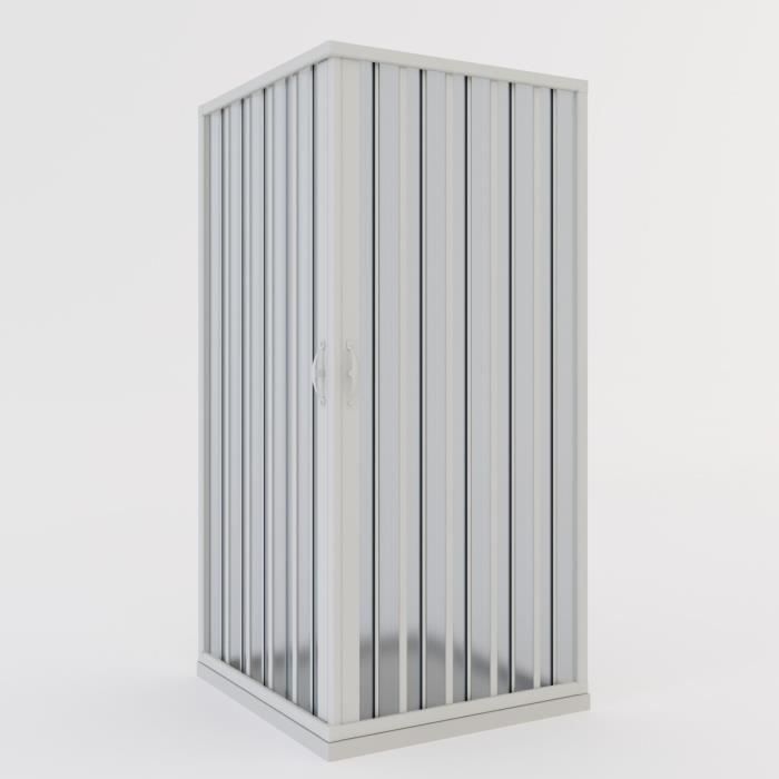 Folding PVC shower enclosure 80x80 cm h 185 model Aster with central opening