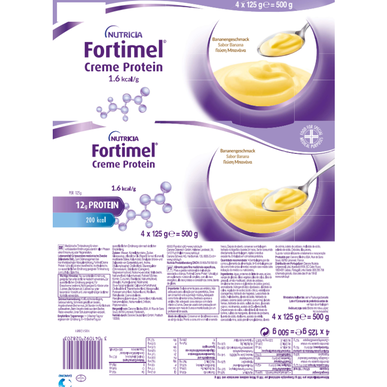 Fortimel csomag krémfehérje banános étrend-kiegészítő magas energia- és fehérjetartalommal 4 x 125 g 4 x 125 g