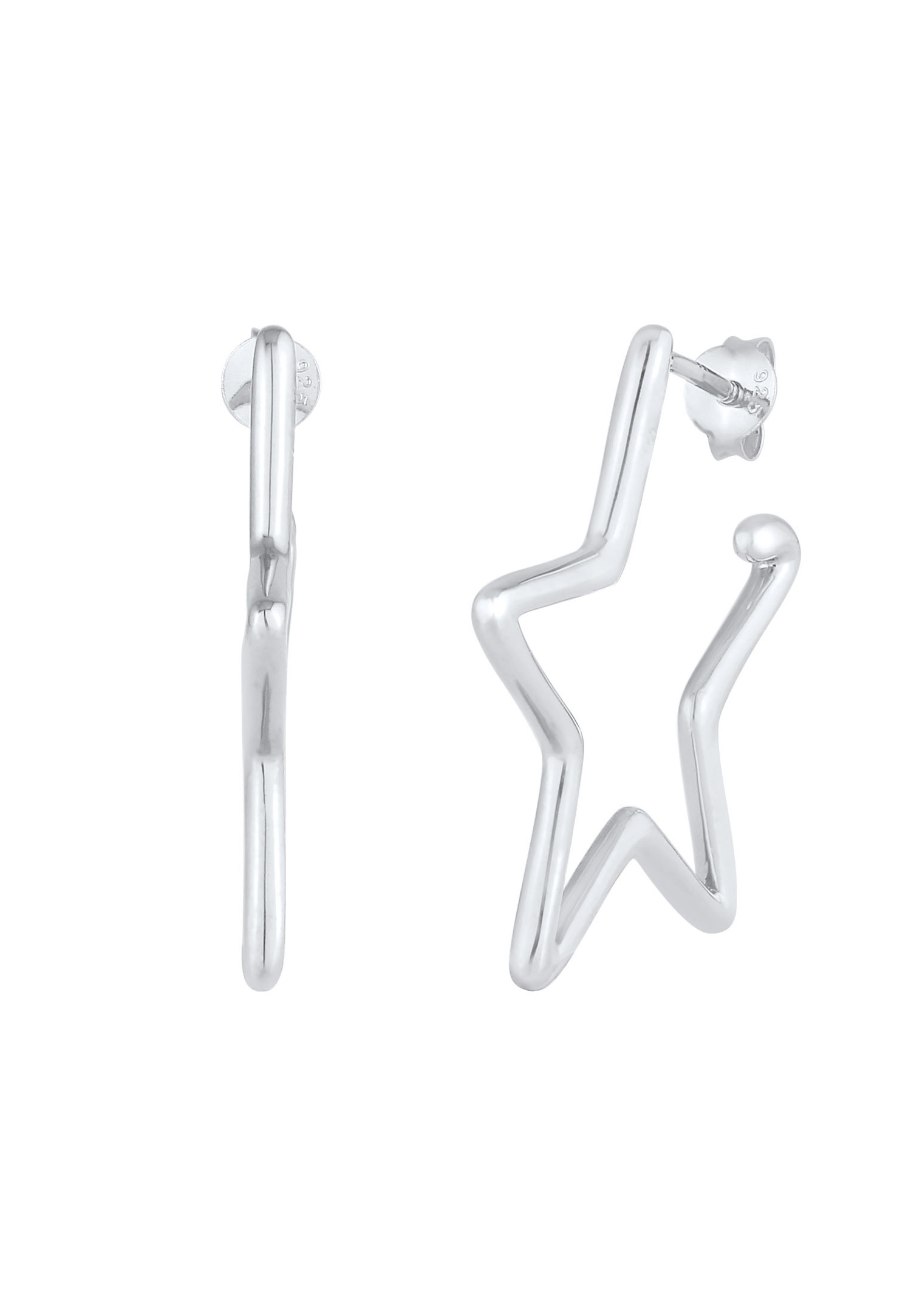 Elli Mesdames Créoles Étoile Astro ludique Filigrane en argent sterling 925