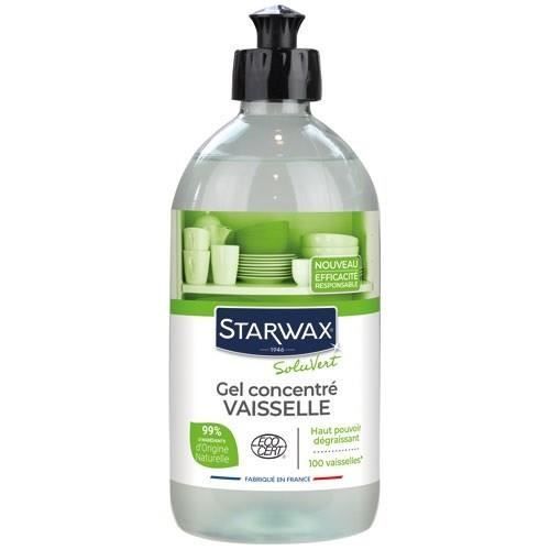 Gel vaisselle main concentré - STARWAX SOLUVERT - Ecocert - Bidon - 500ml - Parfum frais