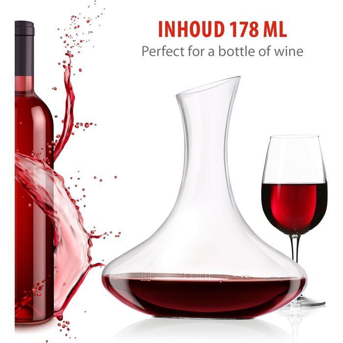Decantador de vino - Decantador de vino de 1,6 litros - Decantador de vino tinto