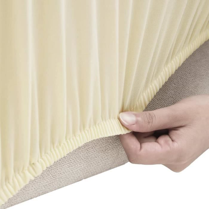 Funda elástica para sofá de 4 plazas vidaXL, color crema, poliéster jersey 332947