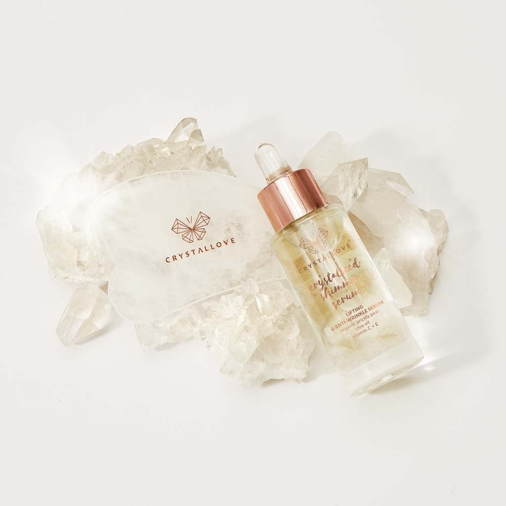 Sada na starostlivosť o tvár Crystallove z číreho kremeňa: Sérum + Gua Sha – 1 kus