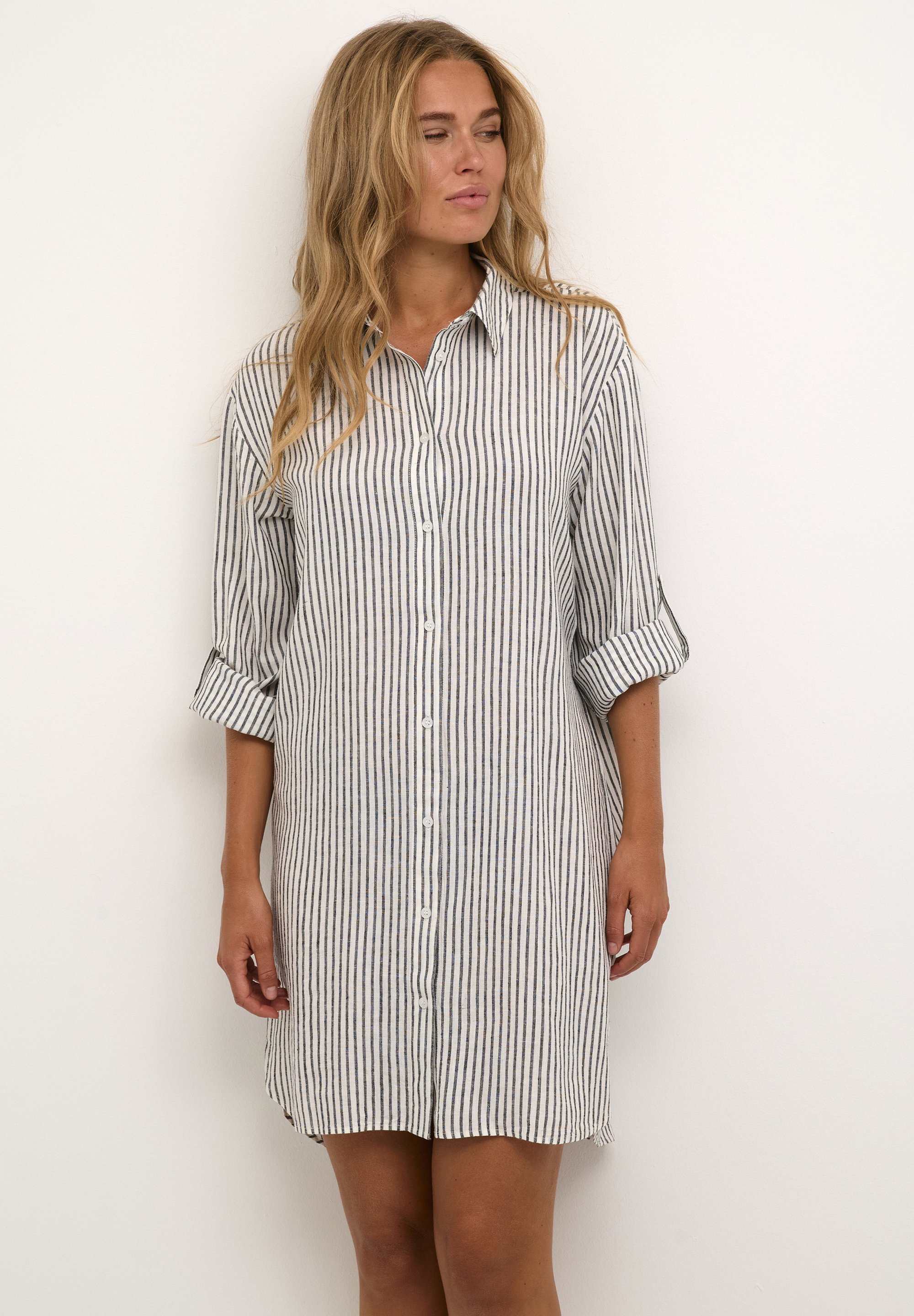 Robe-chemise Kaffe KAMILIA - rayures noires craie
