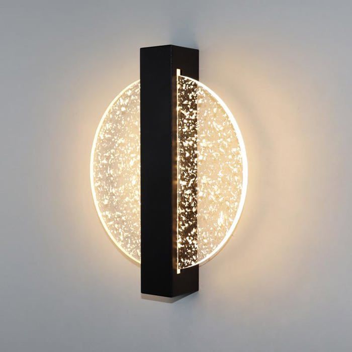 DELIPOP 12W LED-vegglampe, 3 justerbare fargetemperaturer, moderne innendørs vegglampe - for soverom, trapp - svart